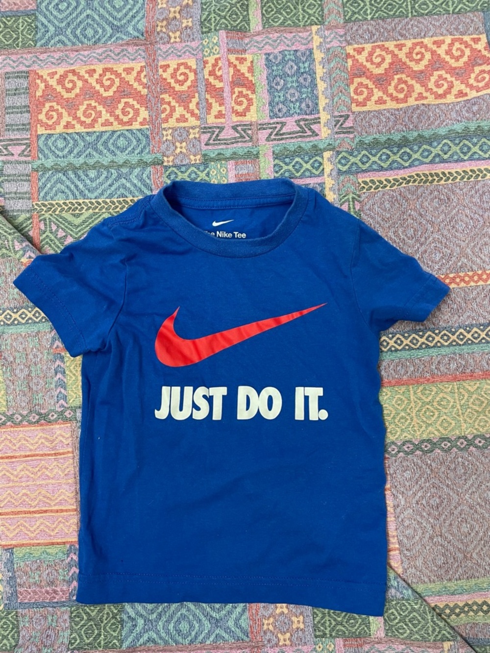 Nike Kids' Blue Nike & Red 'Just Do It' Logo T-Shirt size 2T